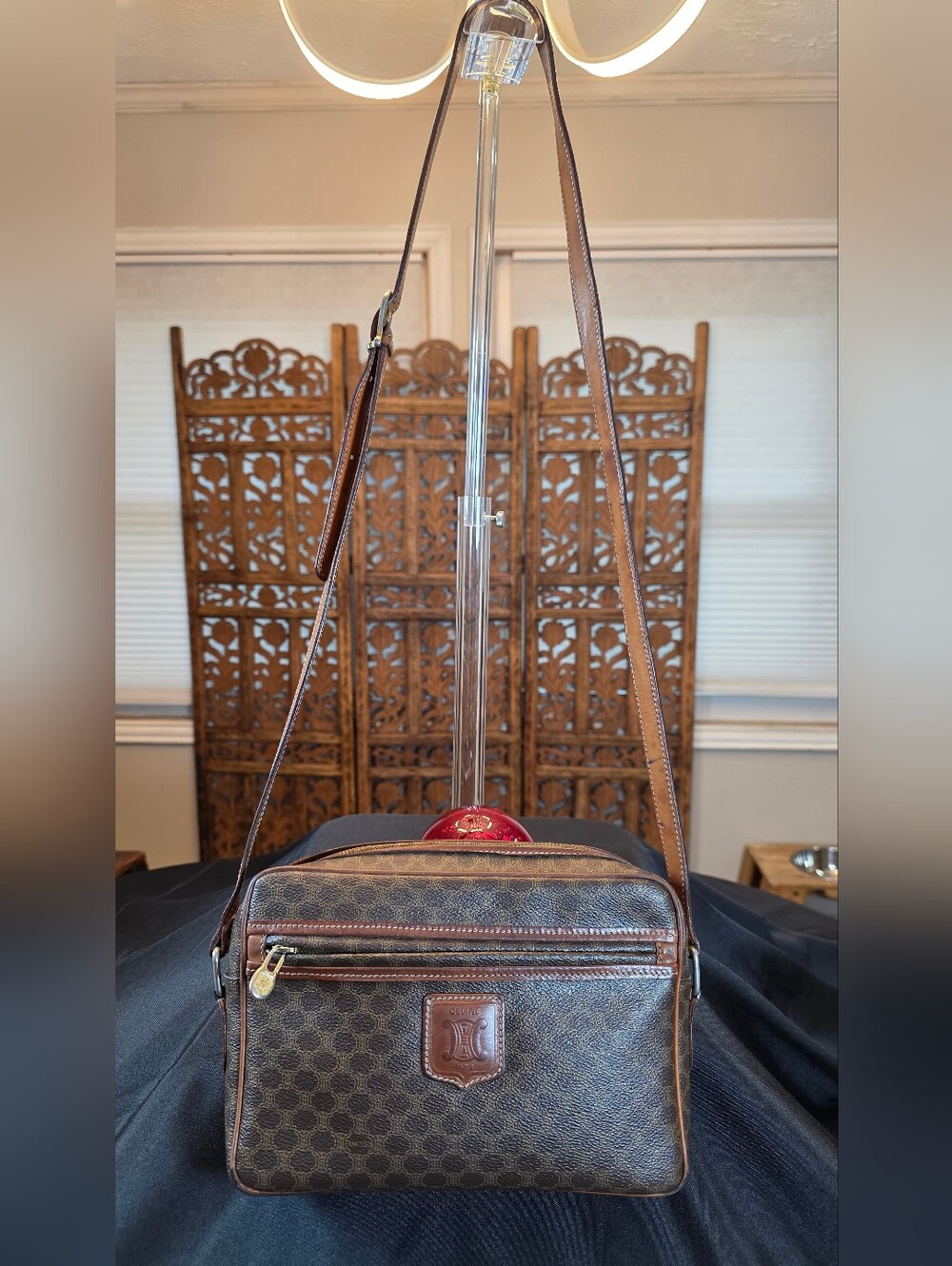 Celine Brown Signature Crossbody Bag